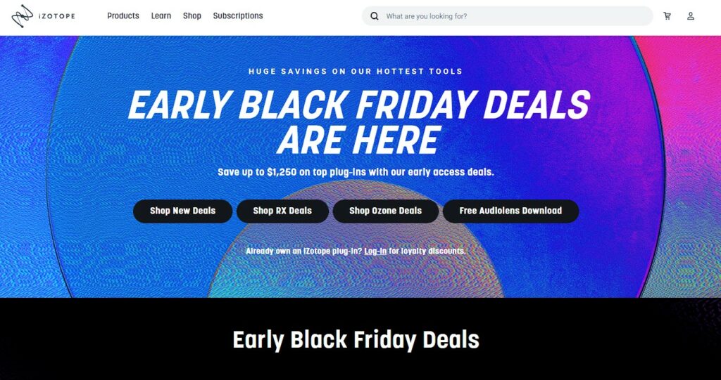 iZotope Black Friday Plugin Deals